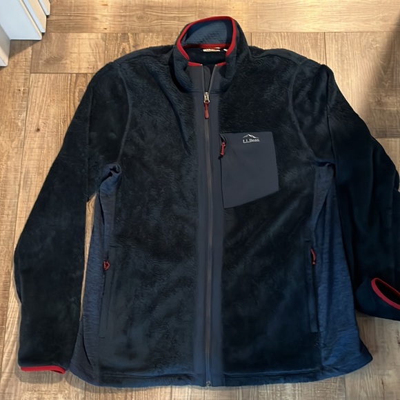 L.L. Bean Jackets & Coats Llbean Front Zip Fleece Xlt Navy Blue